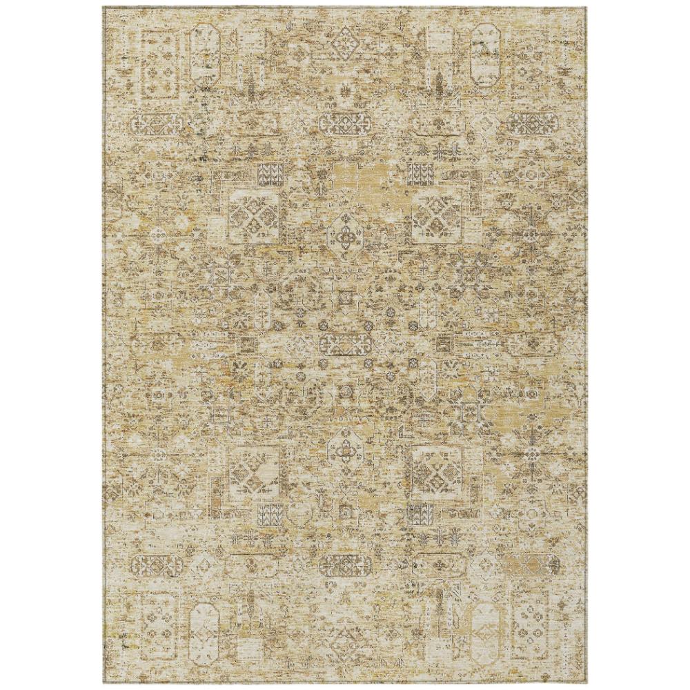 Addison Rugs Parallel Bands Gold Washable Indoor-Outdoor Rug