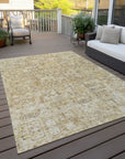 Addison Rugs Parallel Bands Gold Washable Indoor-Outdoor Rug