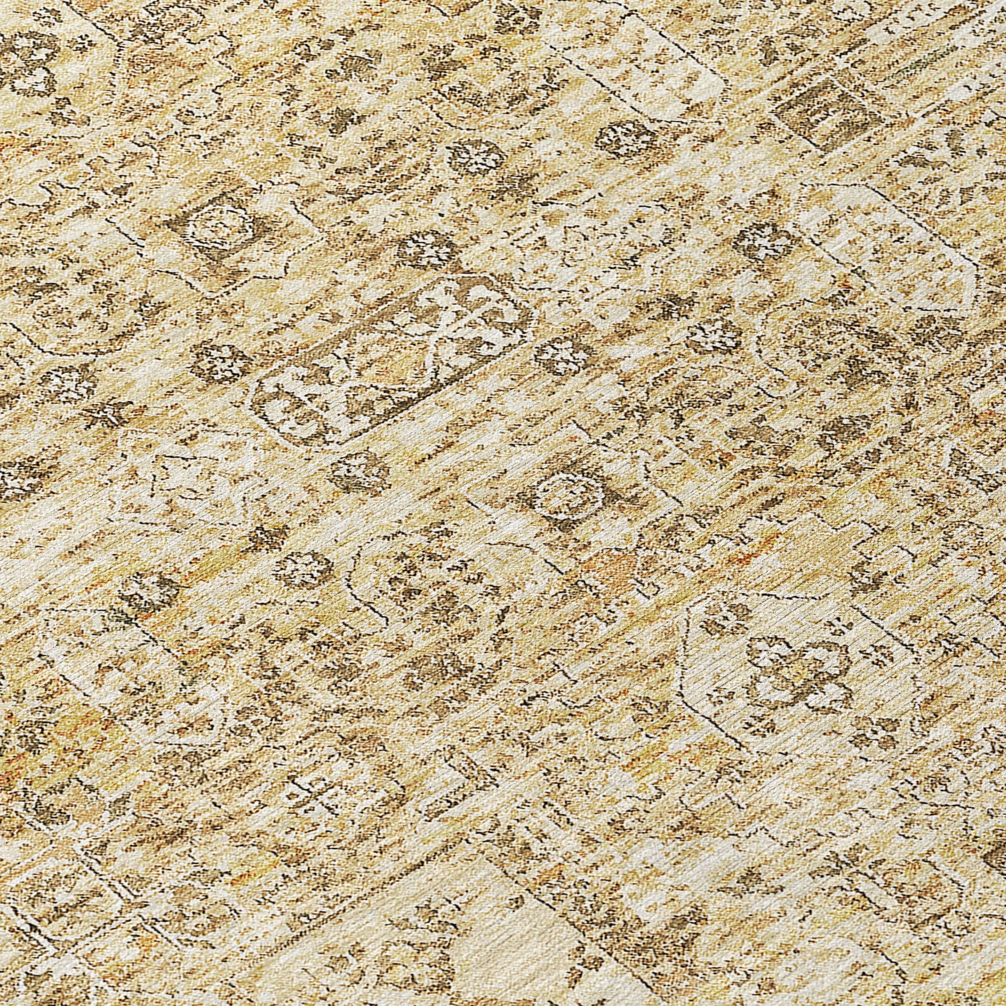 Addison Rugs Parallel Bands Gold Washable Indoor-Outdoor Rug