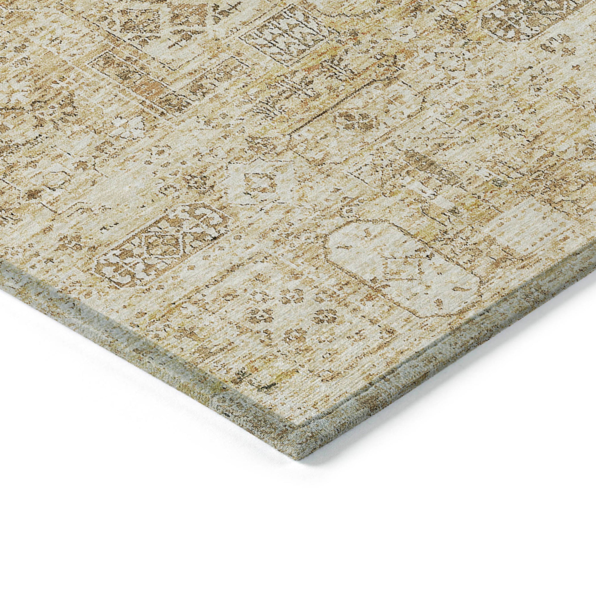 Addison Rugs Parallel Bands Gold Washable Indoor-Outdoor Rug