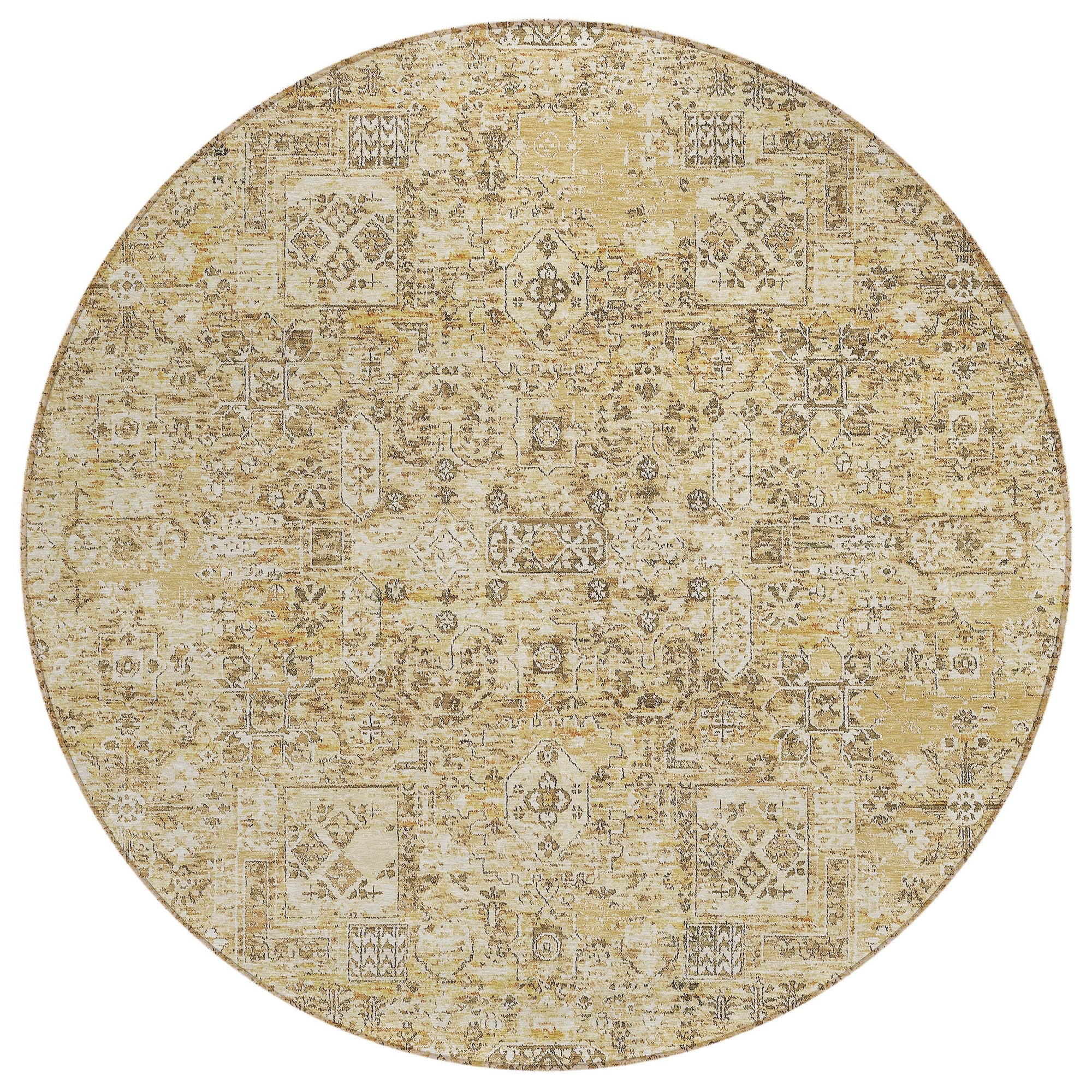 Addison Rugs Parallel Bands Gold Washable Indoor-Outdoor Rug