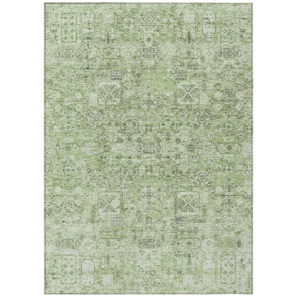 Addison Rugs Parallel Bands Green Washable Indoor-Outdoor Rug