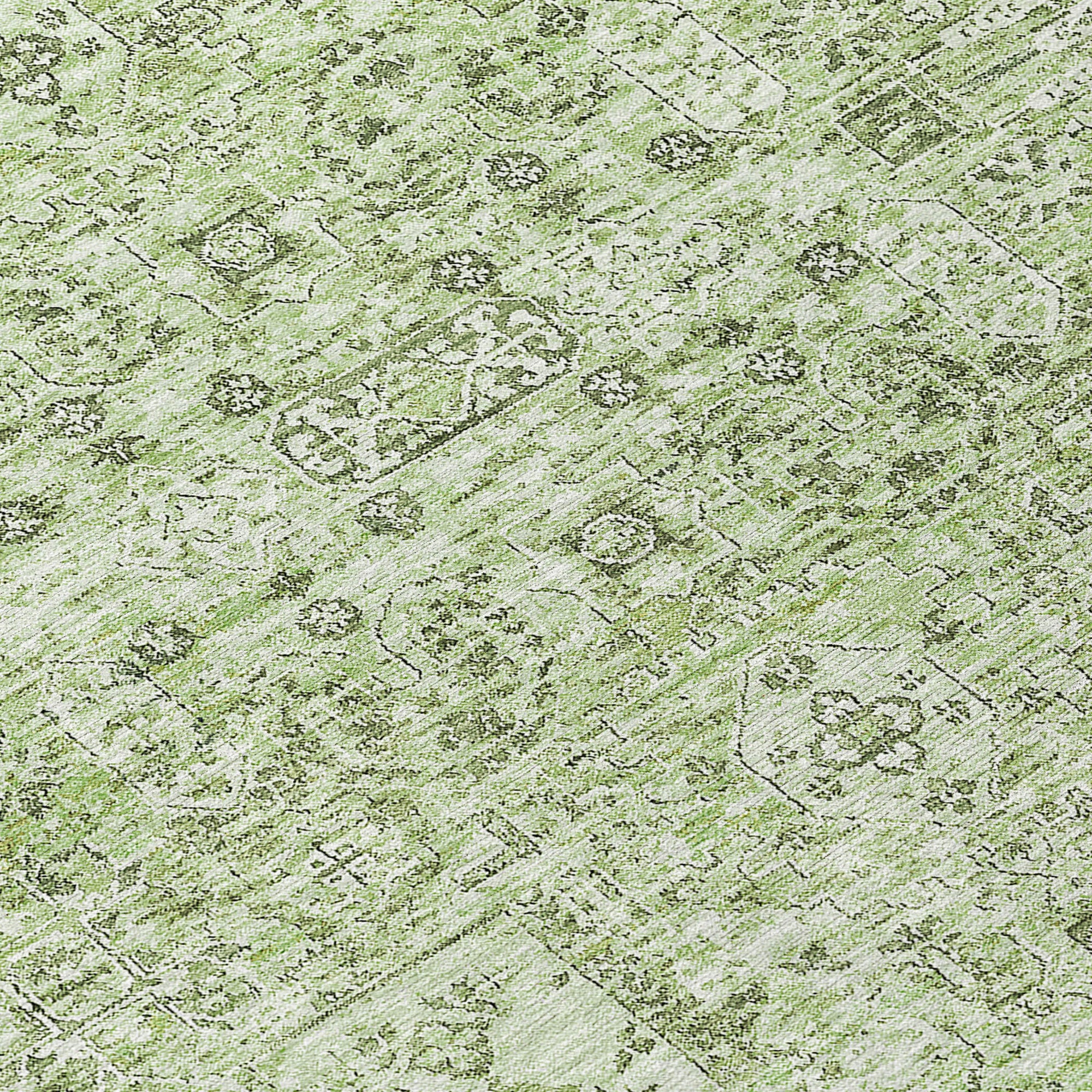 Addison Rugs Parallel Bands Green Washable Indoor-Outdoor Rug