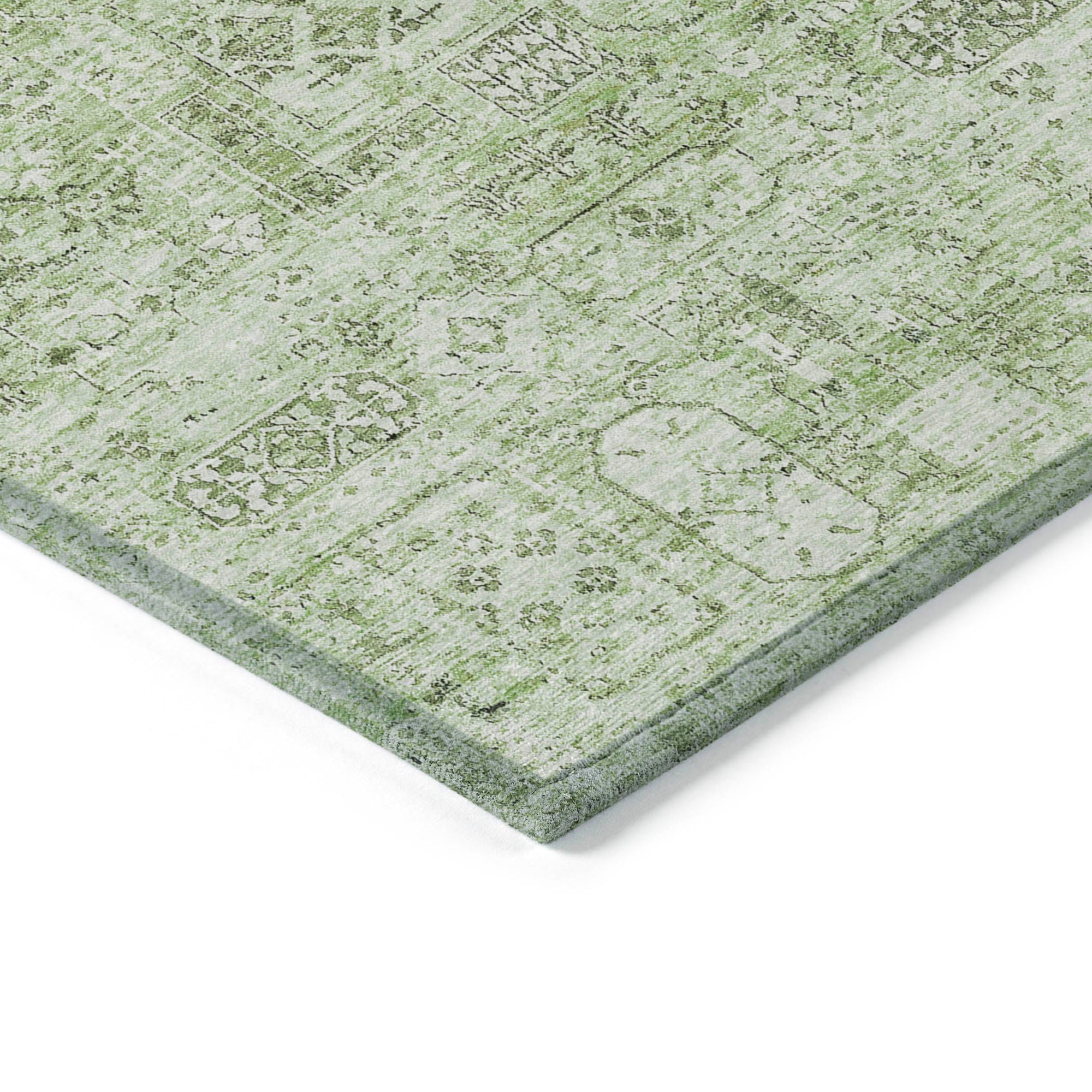 Addison Rugs Parallel Bands Green Washable Indoor-Outdoor Rug