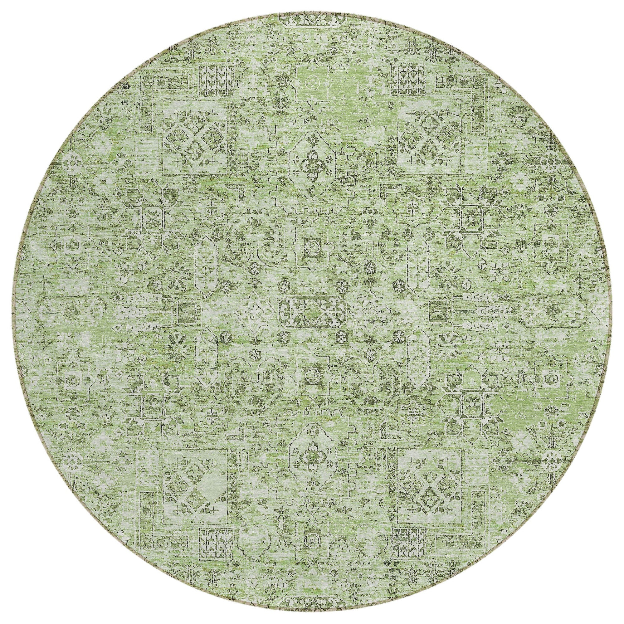 Addison Rugs Parallel Bands Green Washable Indoor-Outdoor Rug