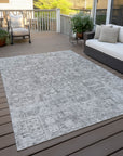 Addison Rugs Parallel Bands Grey Washable Indoor-Outdoor Rug