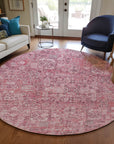 Addison Rugs Parallel Bands Pink Washable Indoor-Outdoor Rug
