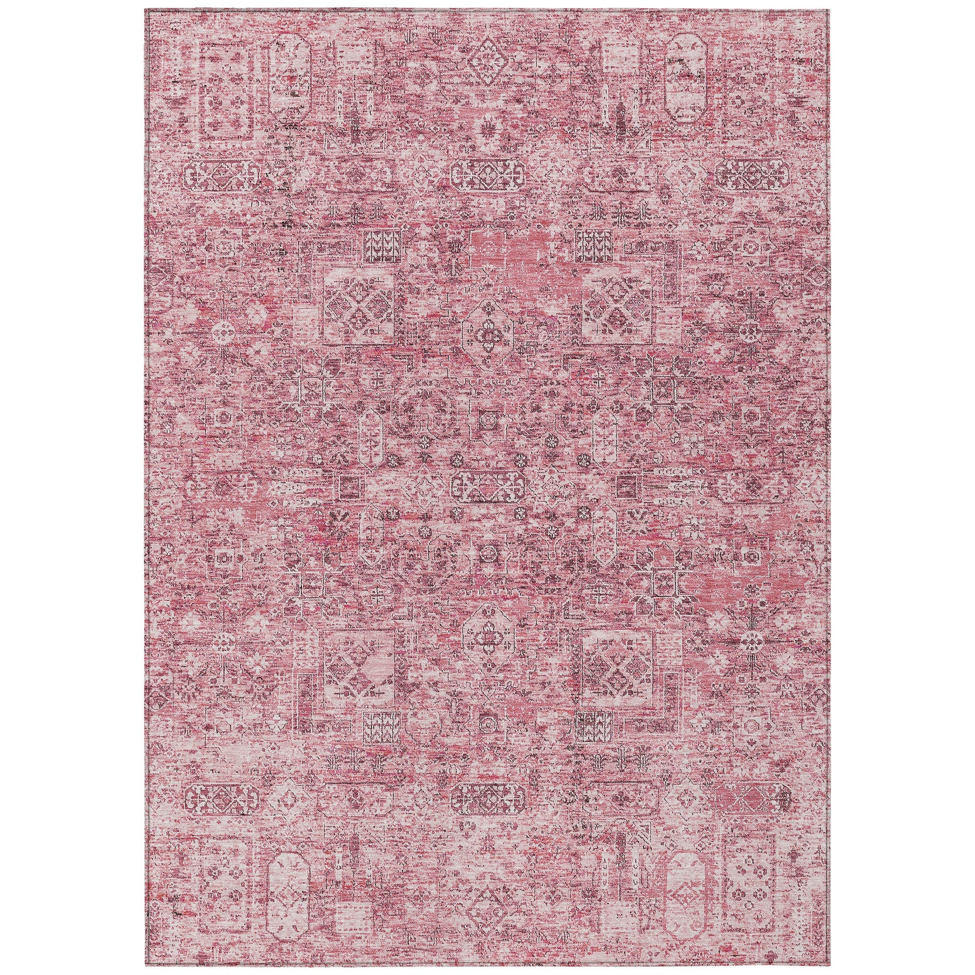 Addison Rugs Parallel Bands Pink Washable Indoor-Outdoor Rug