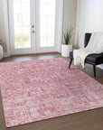 Addison Rugs Parallel Bands Pink Washable Indoor-Outdoor Rug