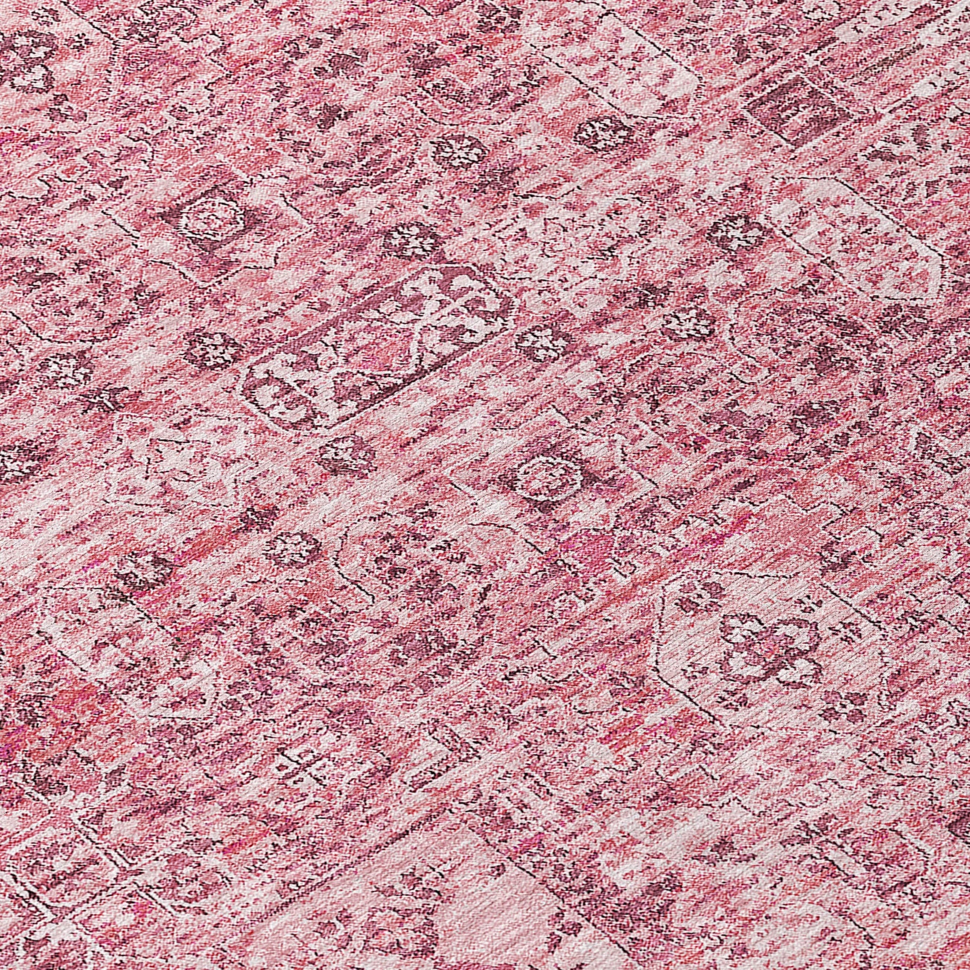 Addison Rugs Parallel Bands Pink Washable Indoor-Outdoor Rug