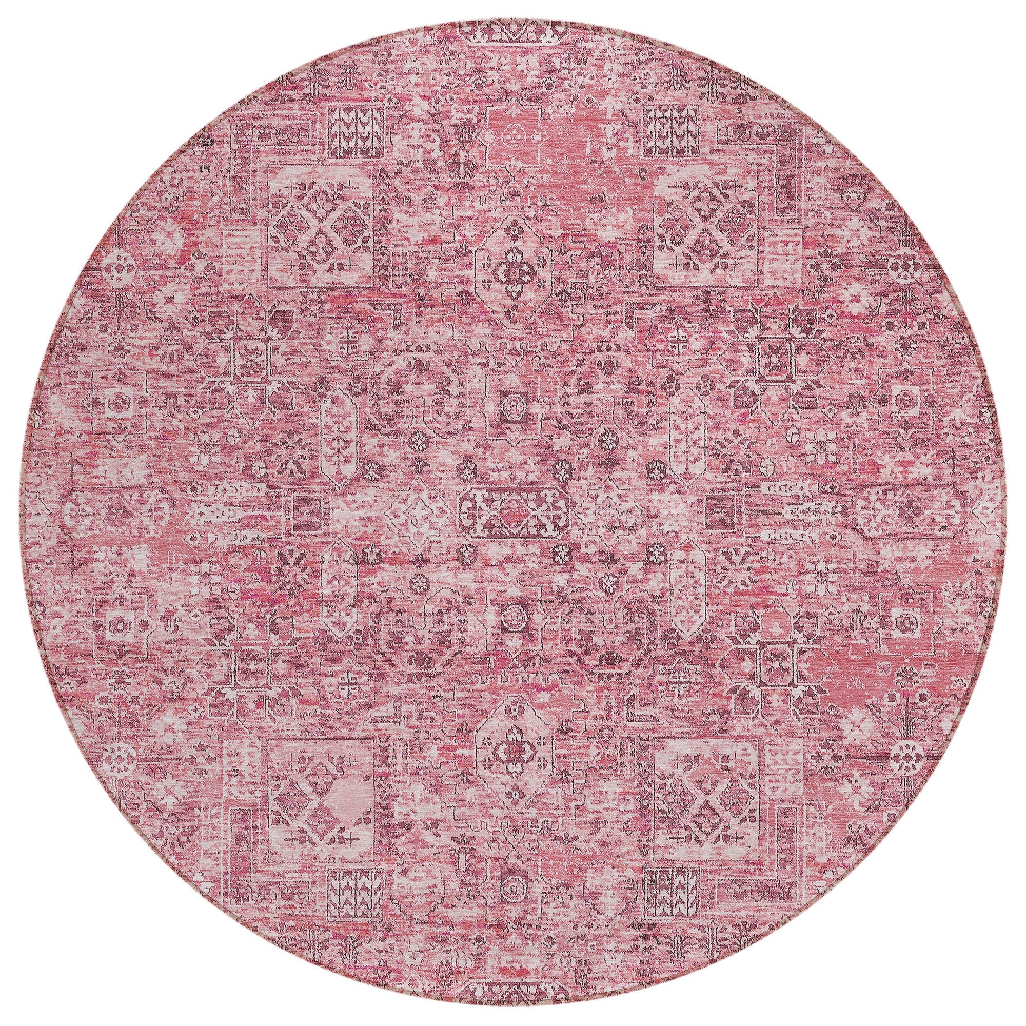 Addison Rugs Parallel Bands Pink Washable Indoor-Outdoor Rug