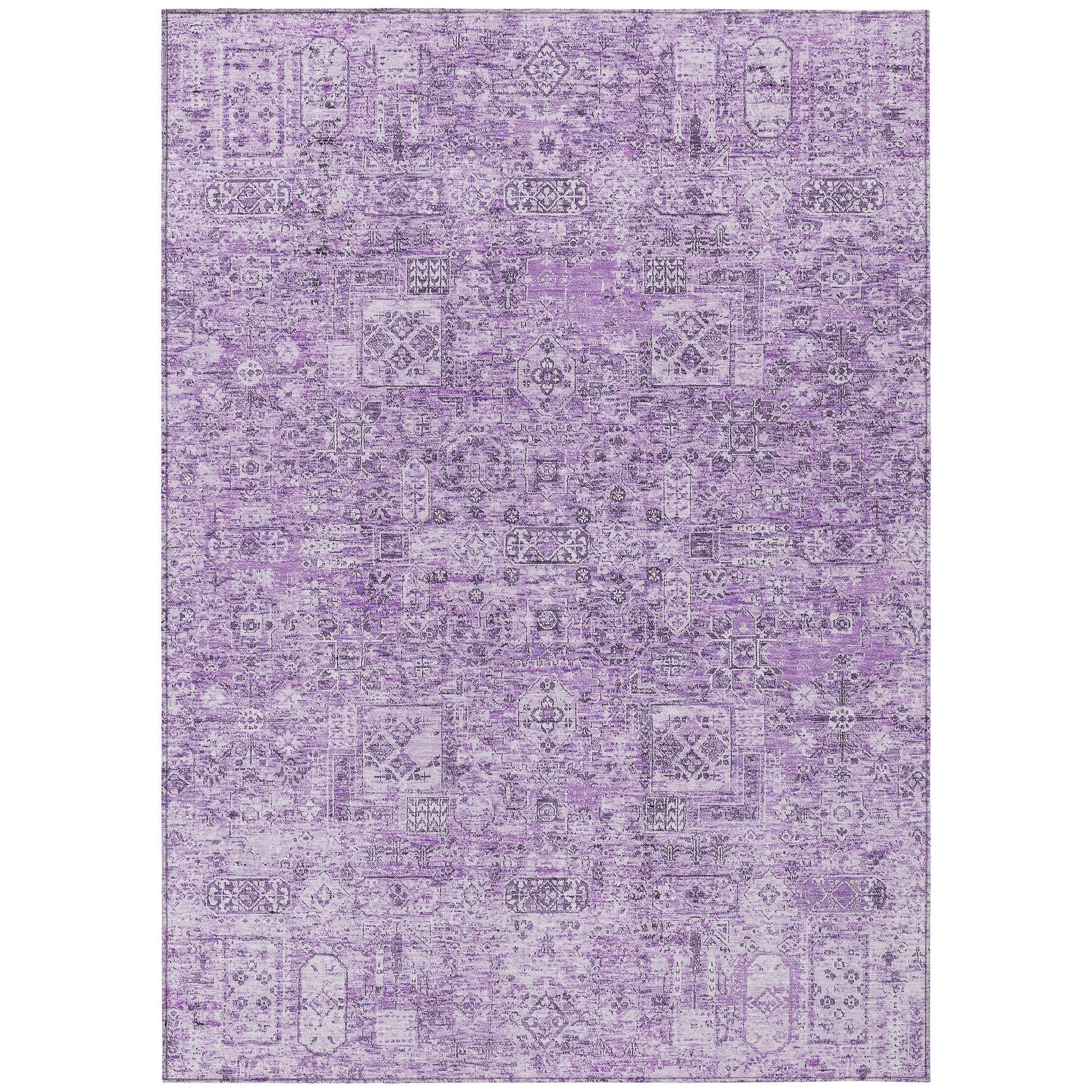 Addison Rugs Parallel Bands Purple Washable Indoor-Outdoor Rug