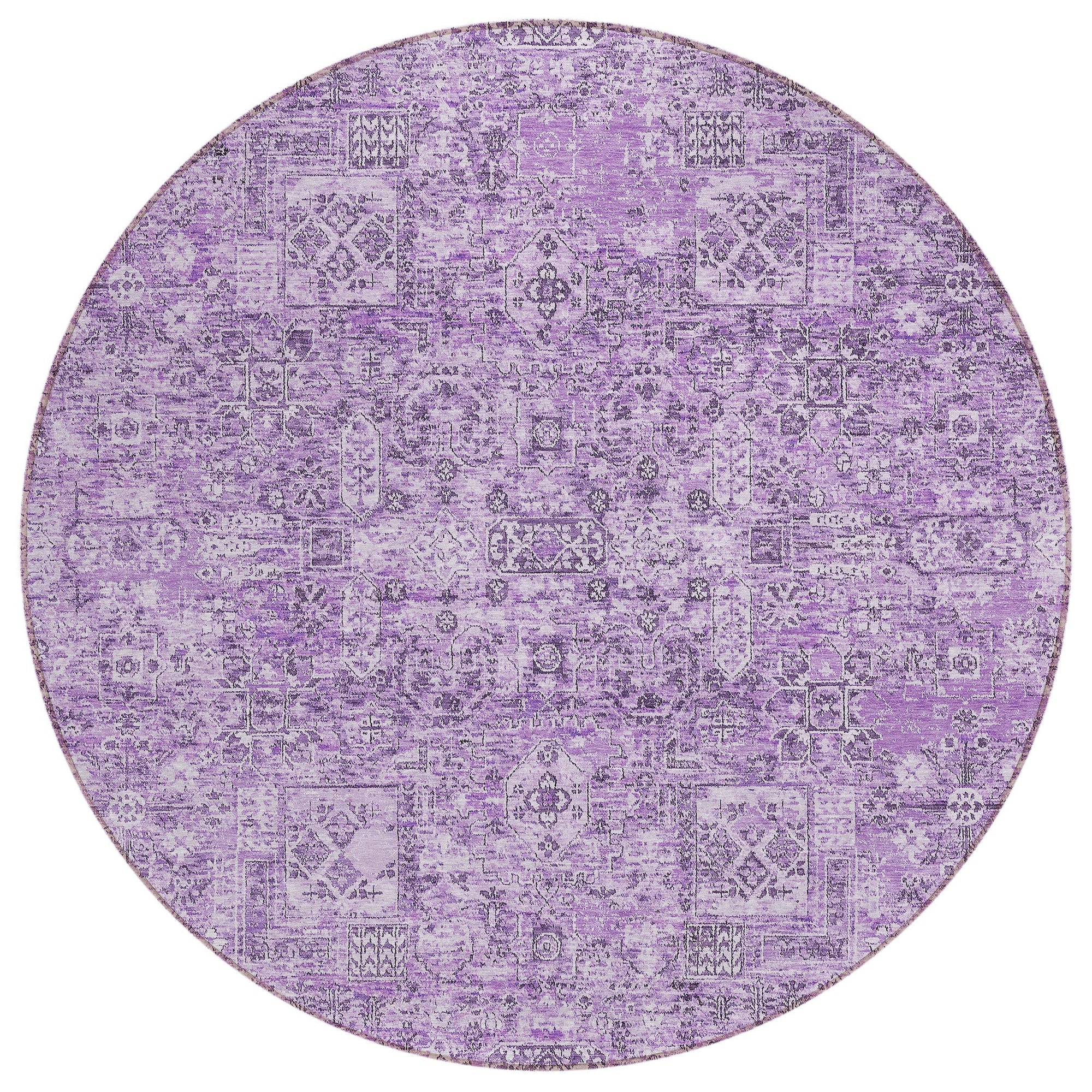 Addison Rugs Parallel Bands Purple Washable Indoor-Outdoor Rug