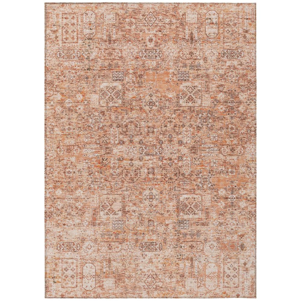 Addison Rugs Parallel Bands Salmon Washable Indoor-Outdoor Rug