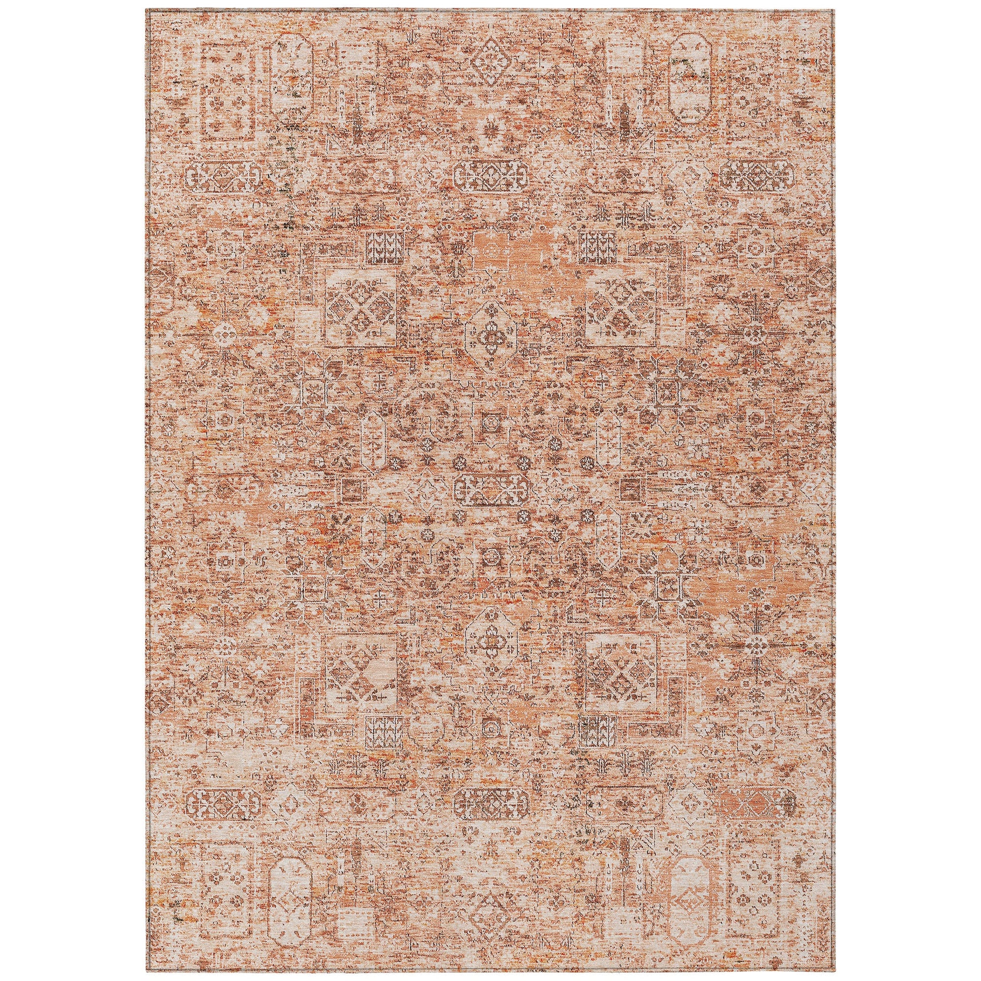 Addison Rugs Parallel Bands Salmon Washable Indoor-Outdoor Rug