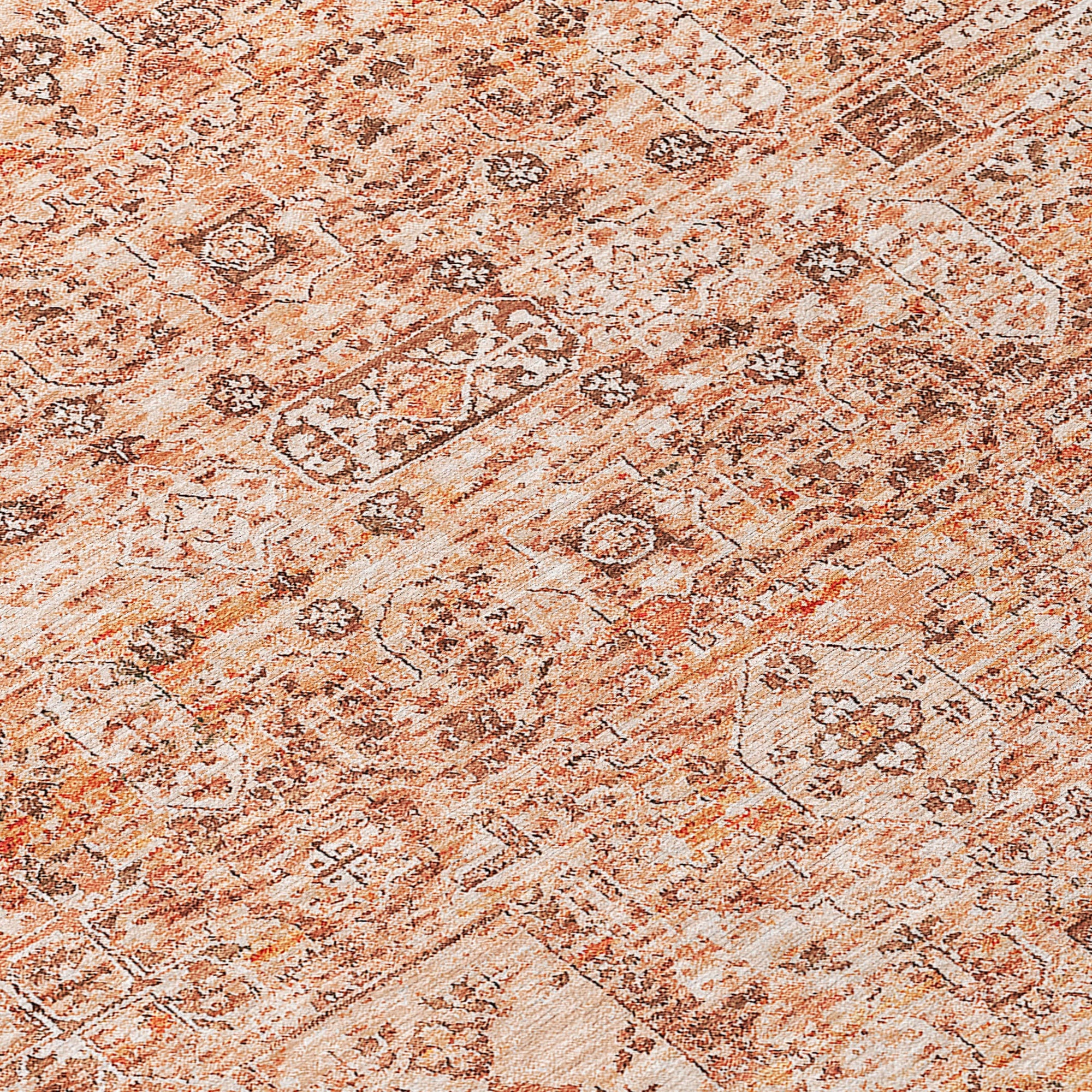 Addison Rugs Parallel Bands Salmon Washable Indoor-Outdoor Rug