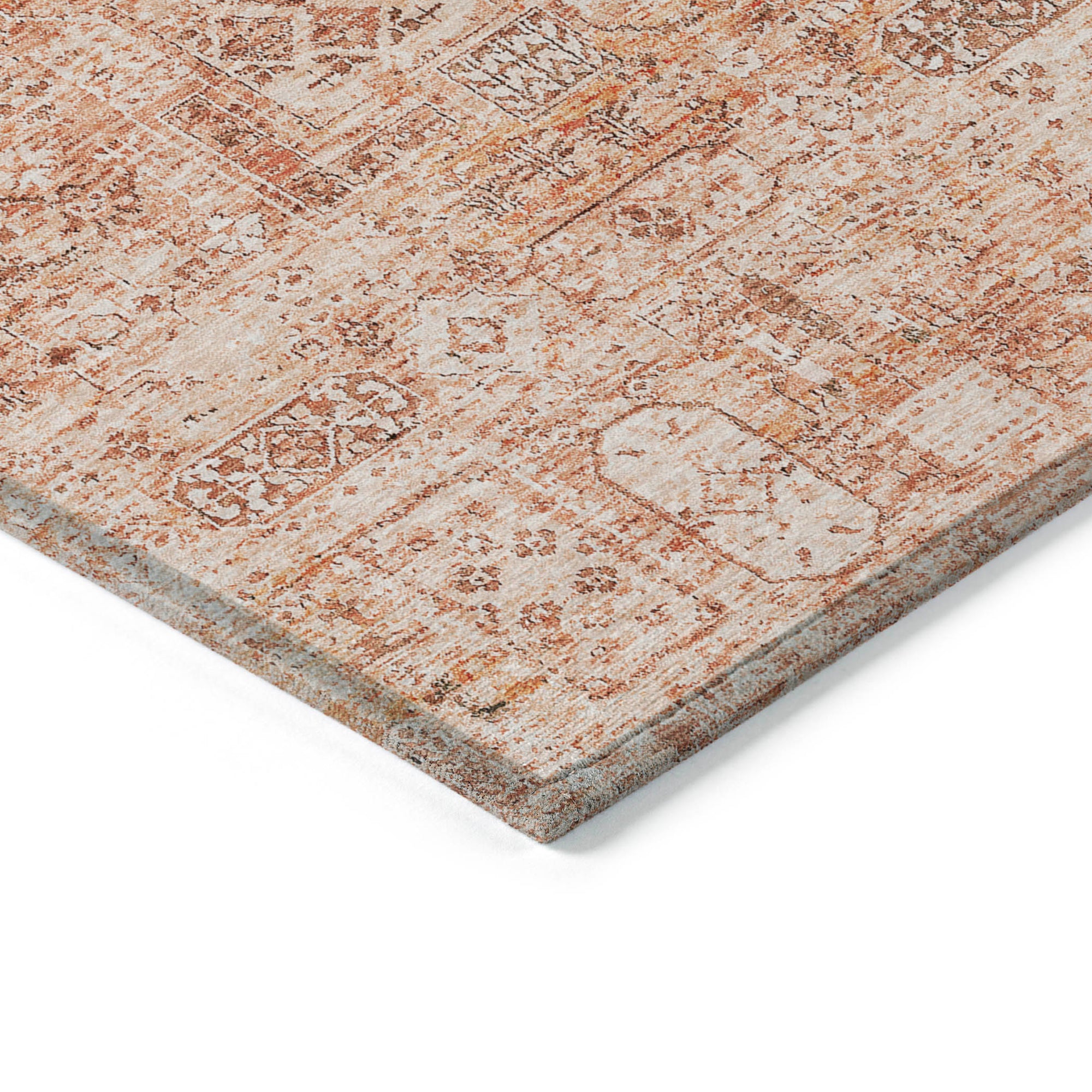 Addison Rugs Parallel Bands Salmon Washable Indoor-Outdoor Rug