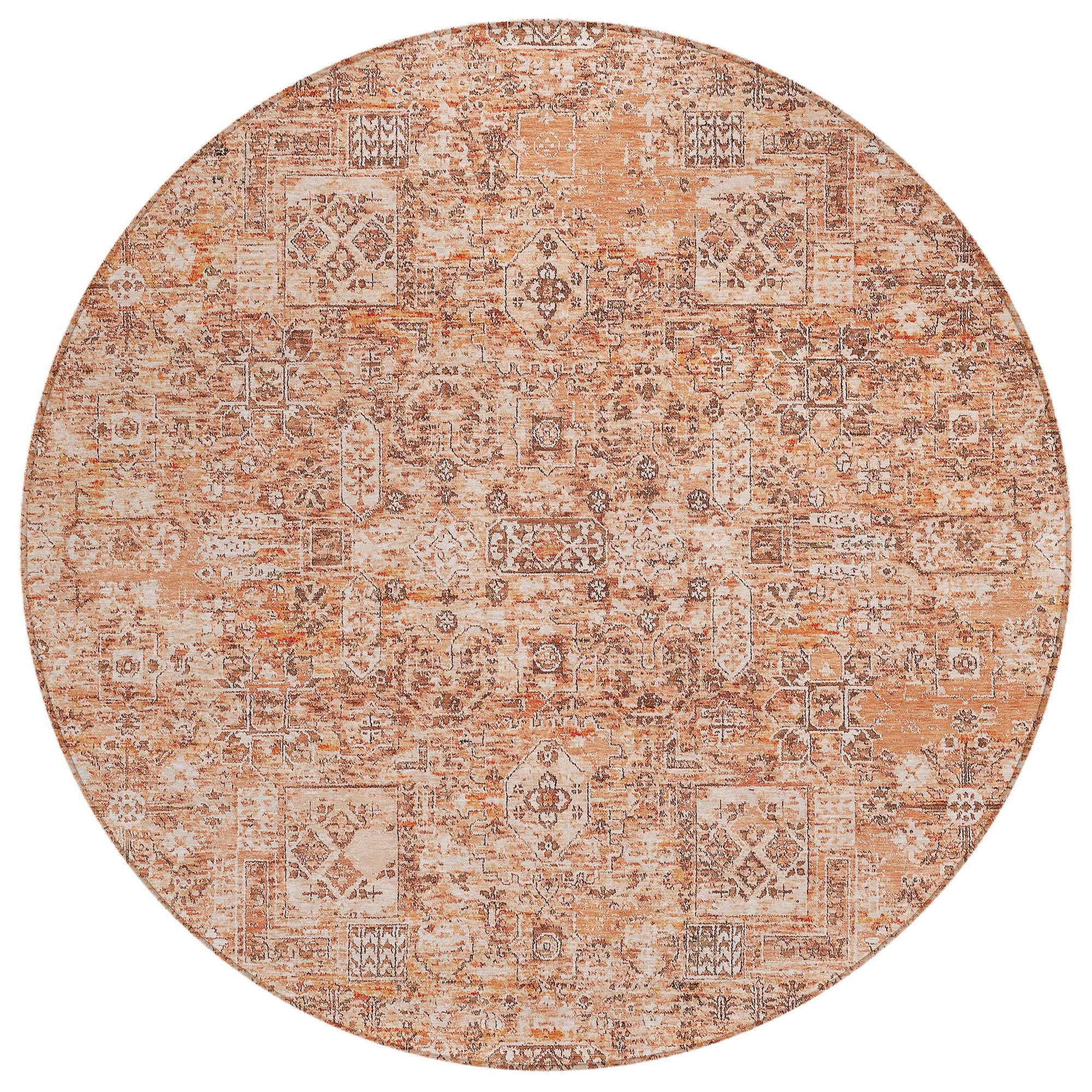Addison Rugs Parallel Bands Salmon Washable Indoor-Outdoor Rug