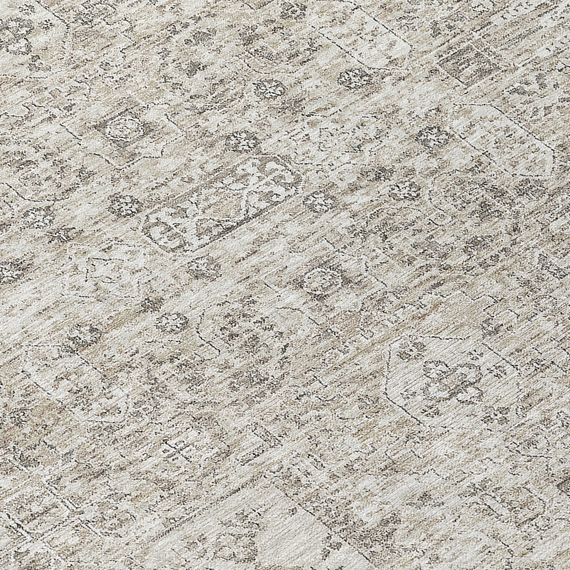 Addison Rugs Parallel Bands Taupe Washable Indoor-Outdoor Rug