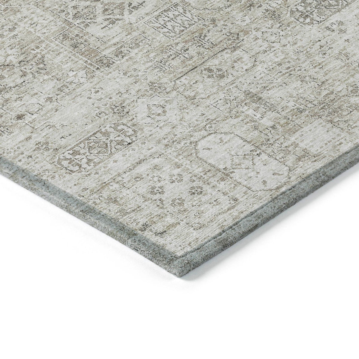 Addison Rugs Parallel Bands Taupe Washable Indoor-Outdoor Rug