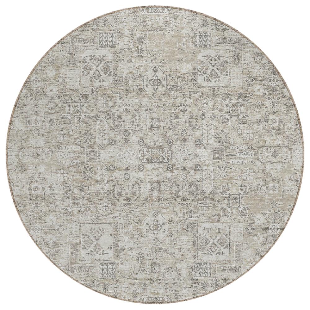 Addison Rugs Parallel Bands Taupe Washable Indoor-Outdoor Rug