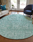Addison Rugs Parallel Bands Teal Washable Indoor-Outdoor Rug