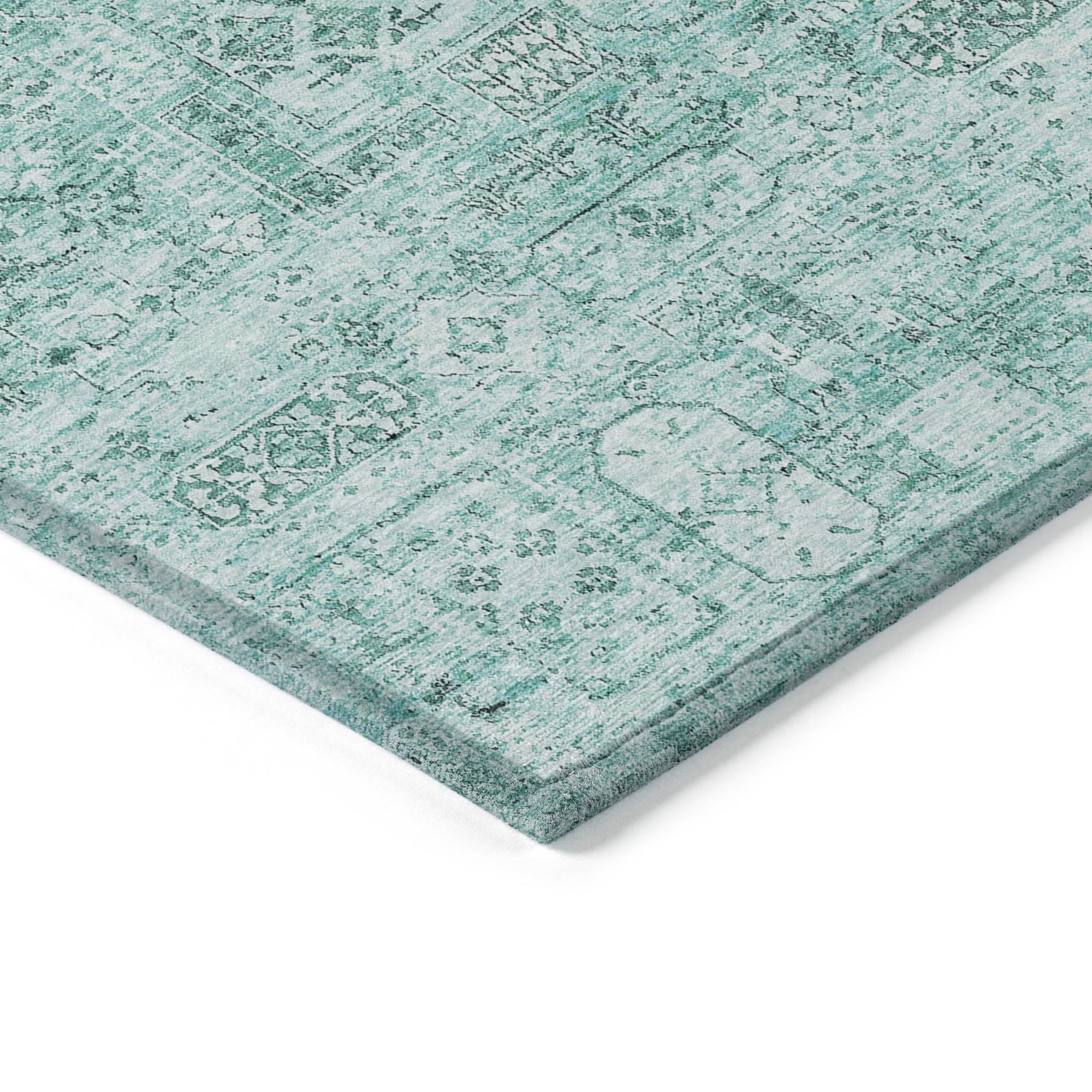 Addison Rugs Parallel Bands Teal Washable Indoor-Outdoor Rug