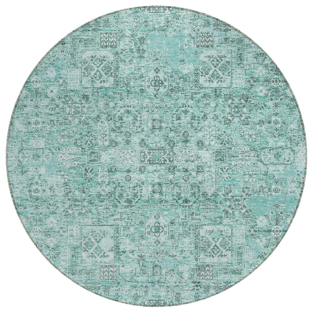 Addison Rugs Parallel Bands Teal Washable Indoor-Outdoor Rug