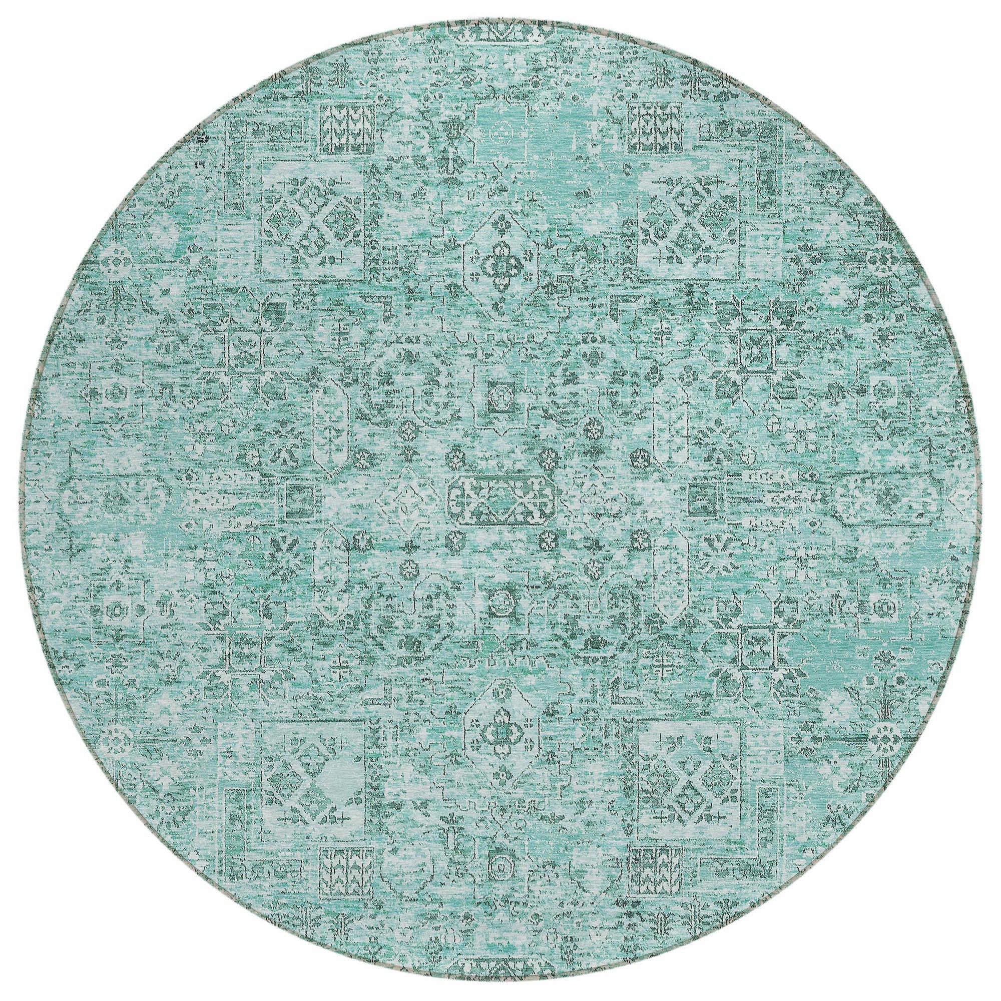 Addison Rugs Parallel Bands Teal Washable Indoor-Outdoor Rug
