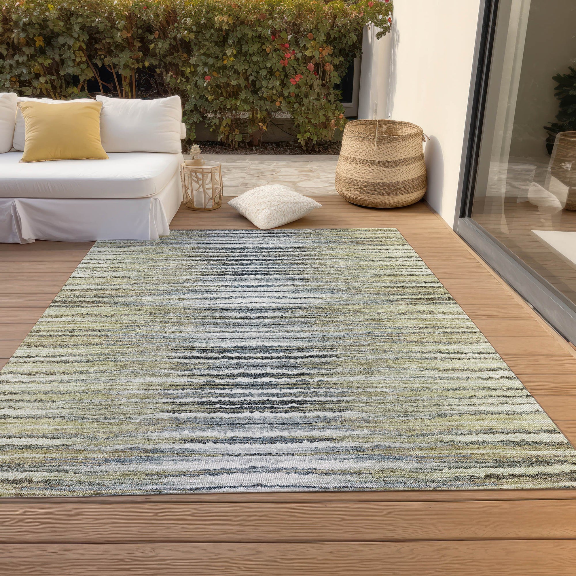 Addison Rugs Pixel Weave Beige Washable Indoor-Outdoor Rug