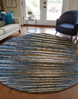 Addison Rugs Pixel Weave Blue Washable Indoor-Outdoor Rug