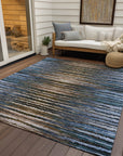 Addison Rugs Pixel Weave Blue Washable Indoor-Outdoor Rug