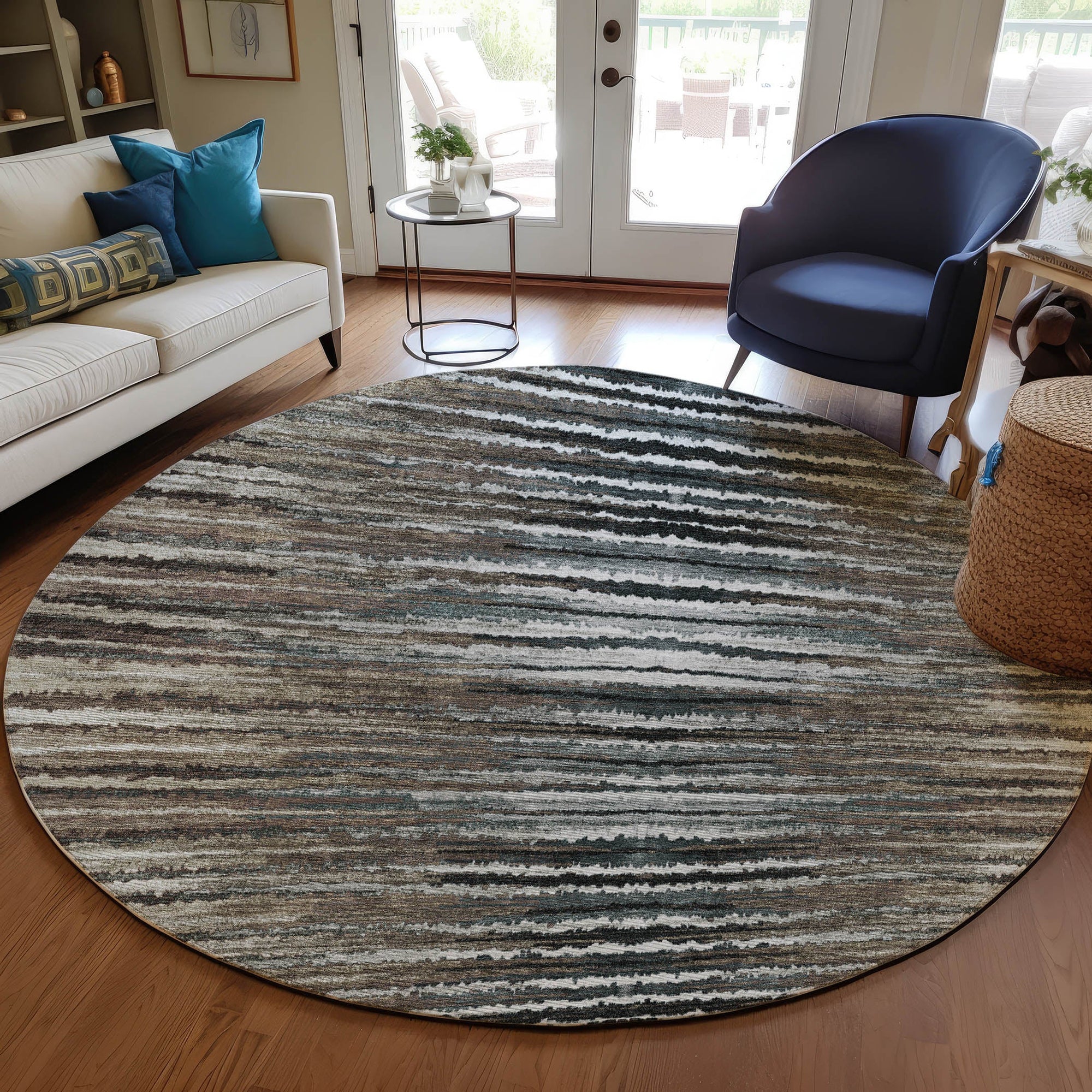 Addison Rugs Pixel Weave Brown Washable Indoor-Outdoor Rug