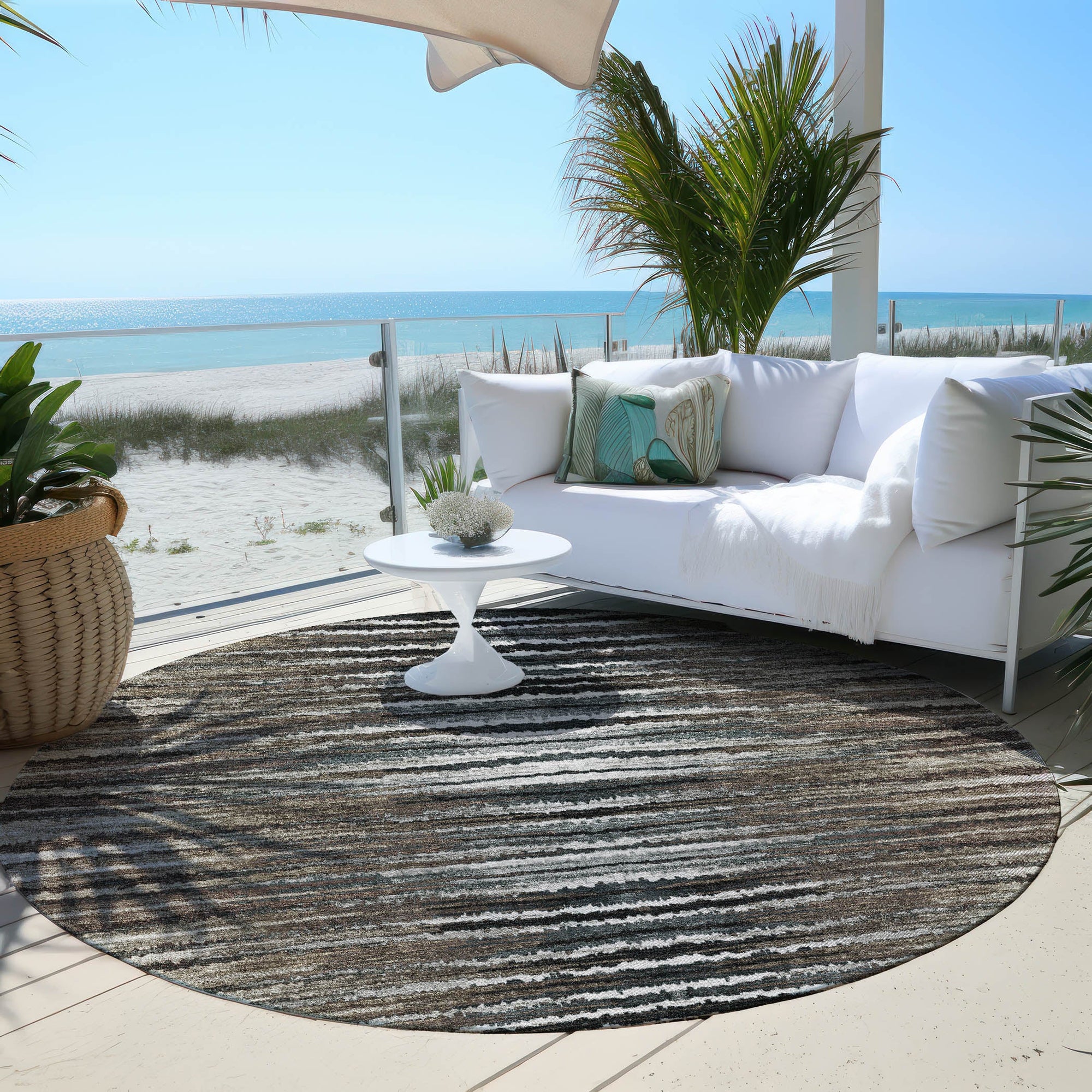 Addison Rugs Pixel Weave Brown Washable Indoor-Outdoor Rug