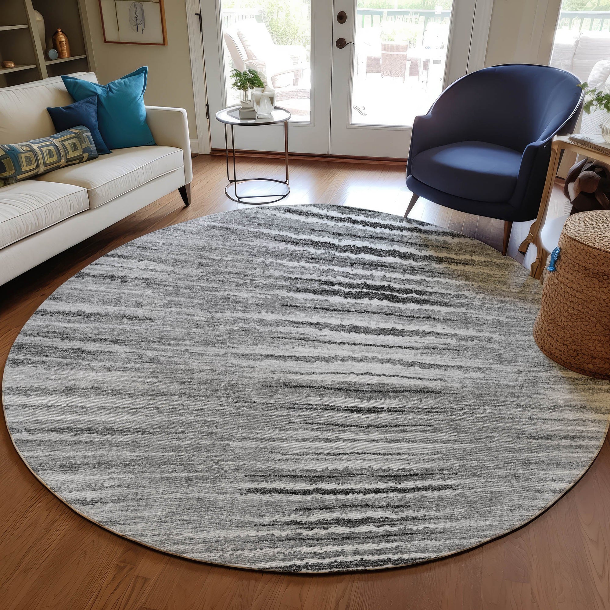 Addison Rugs Pixel Weave Grey Washable Indoor-Outdoor Rug