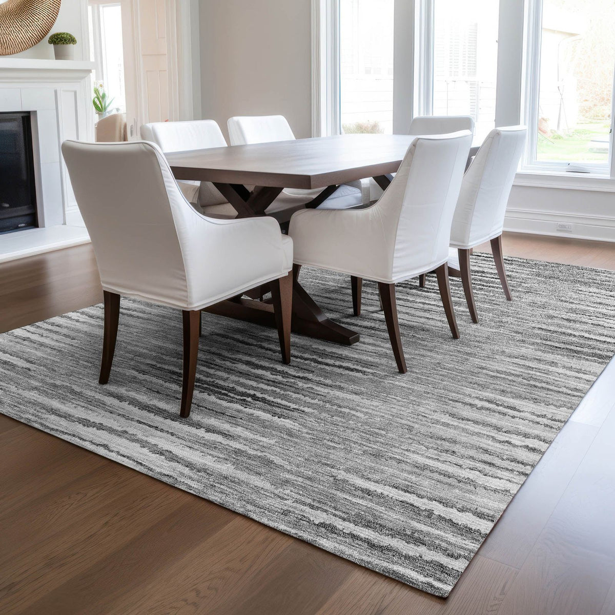 Addison Rugs Pixel Weave Grey Washable Indoor-Outdoor Rug