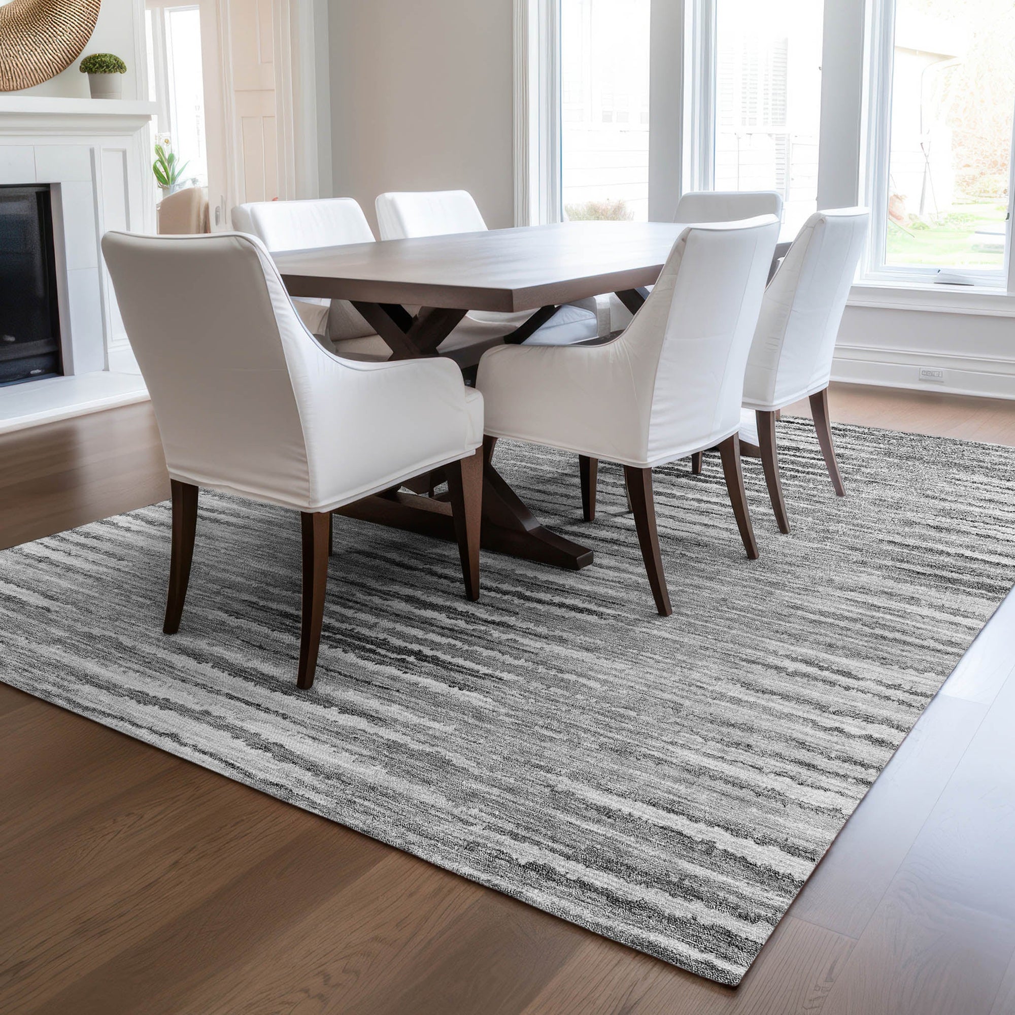 Addison Rugs Pixel Weave Grey Washable Indoor-Outdoor Rug