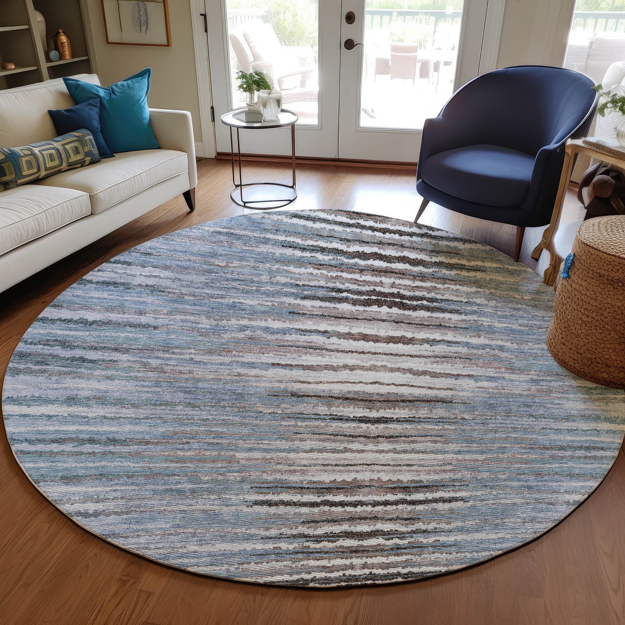 Addison Rugs Pixel Weave Sky Washable Indoor-Outdoor Rug