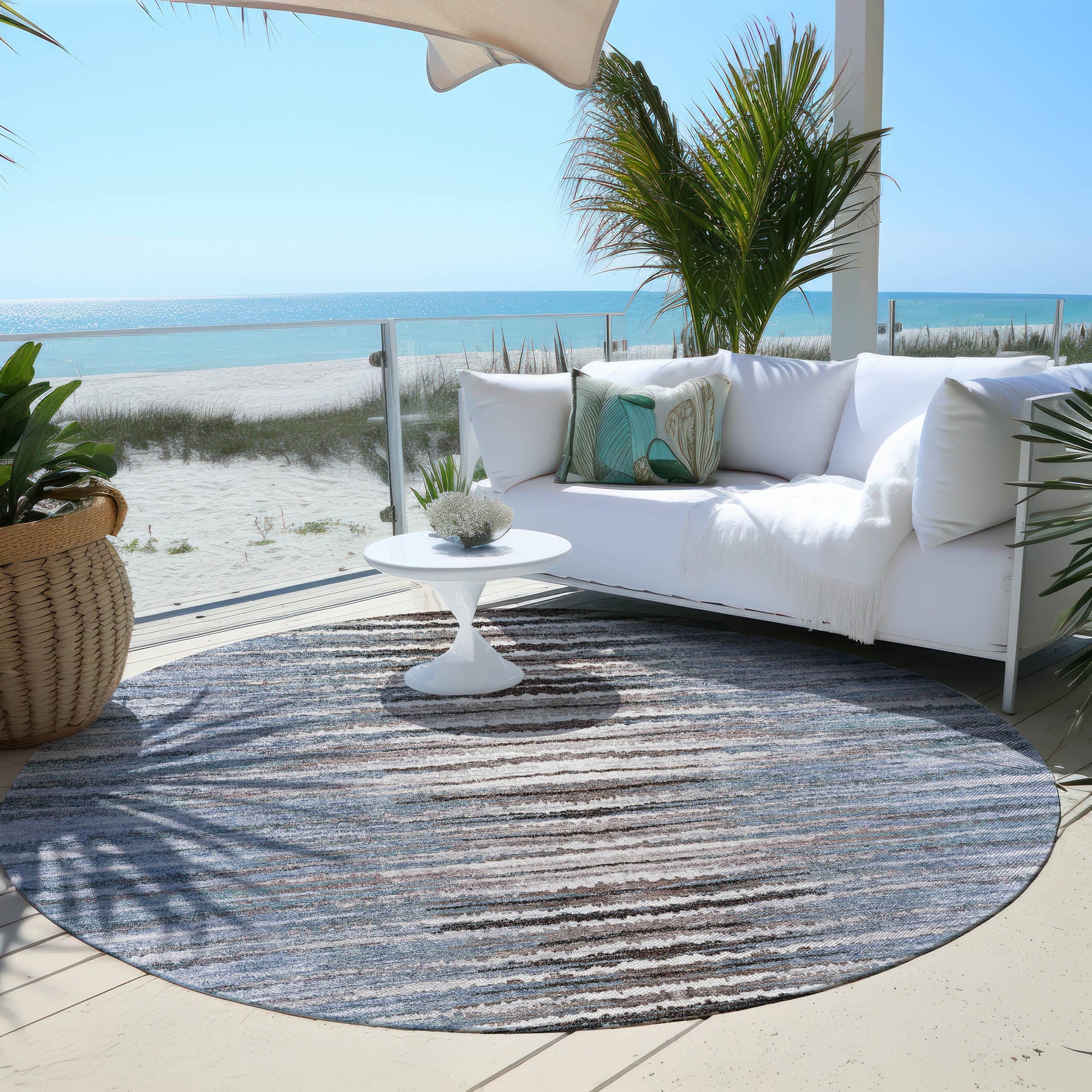 Addison Rugs Pixel Weave Sky Washable Indoor-Outdoor Rug