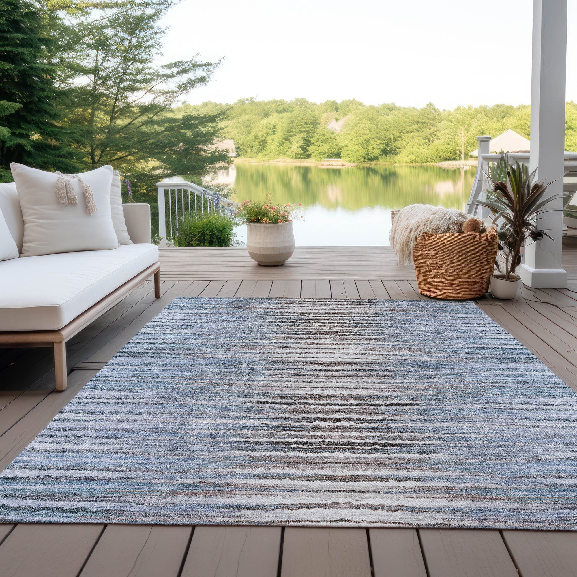Addison Rugs Pixel Weave Sky Washable Indoor-Outdoor Rug