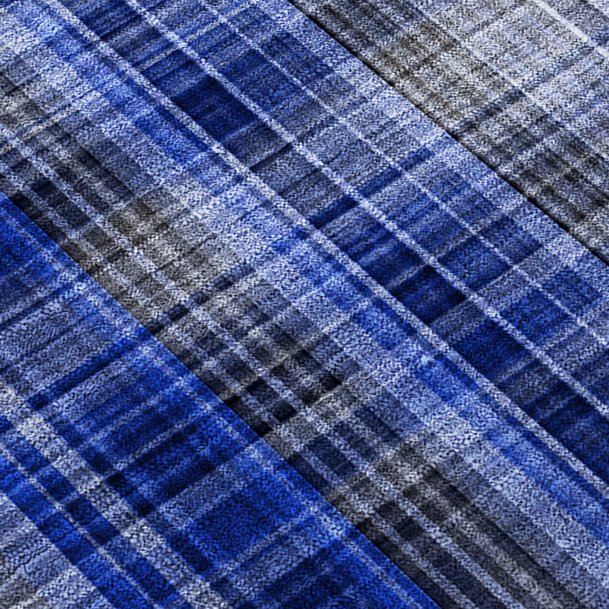Addison Rugs Plaid Blue Washable Indoor-Outdoor Rug