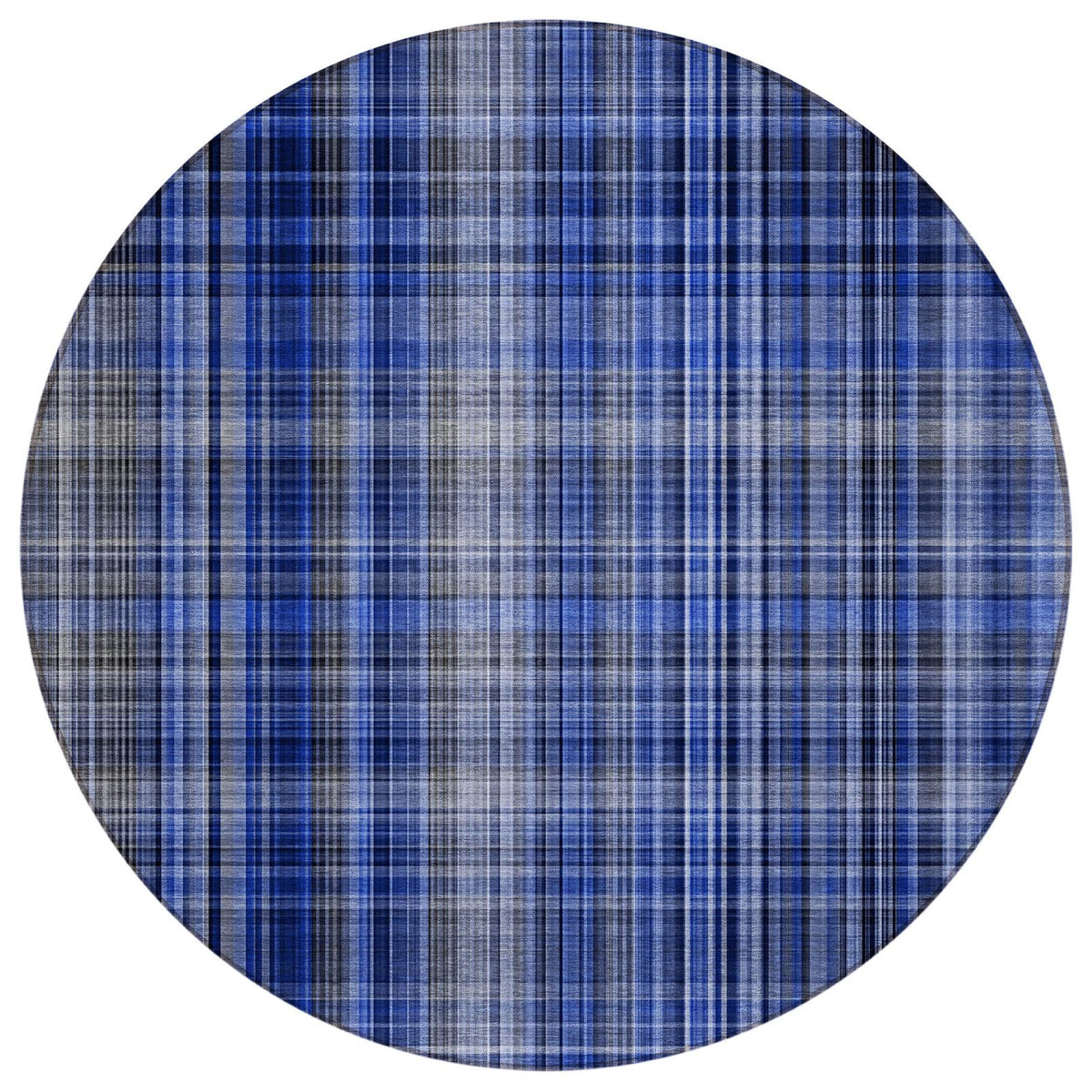 Addison Rugs Plaid Blue Washable Indoor-Outdoor Rug