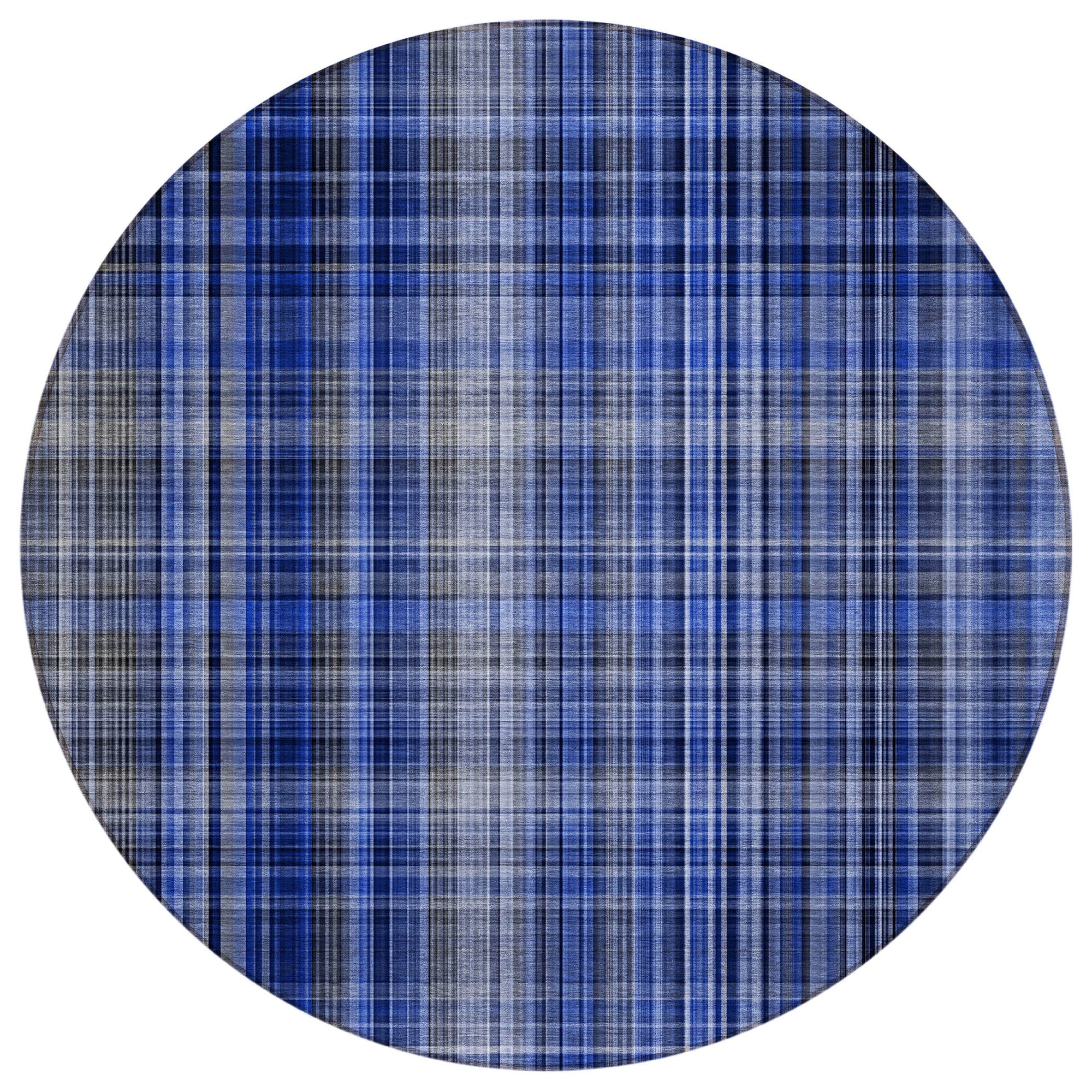 Addison Rugs Plaid Blue Washable Indoor-Outdoor Rug