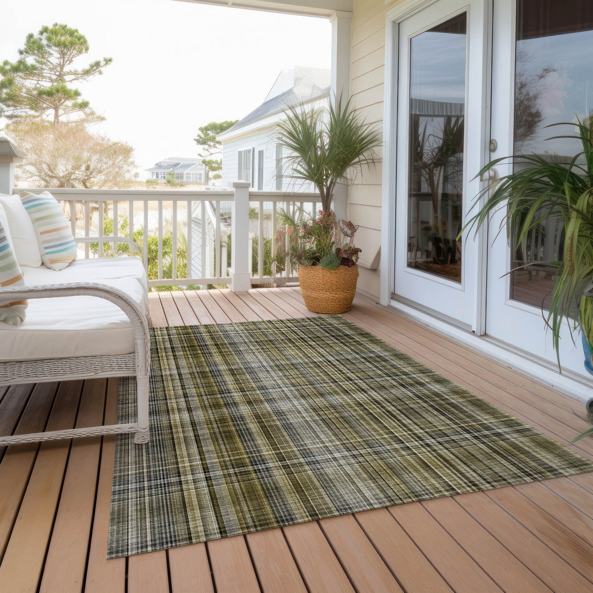 Addison Rugs Plaid Brown Washable Indoor-Outdoor Rug