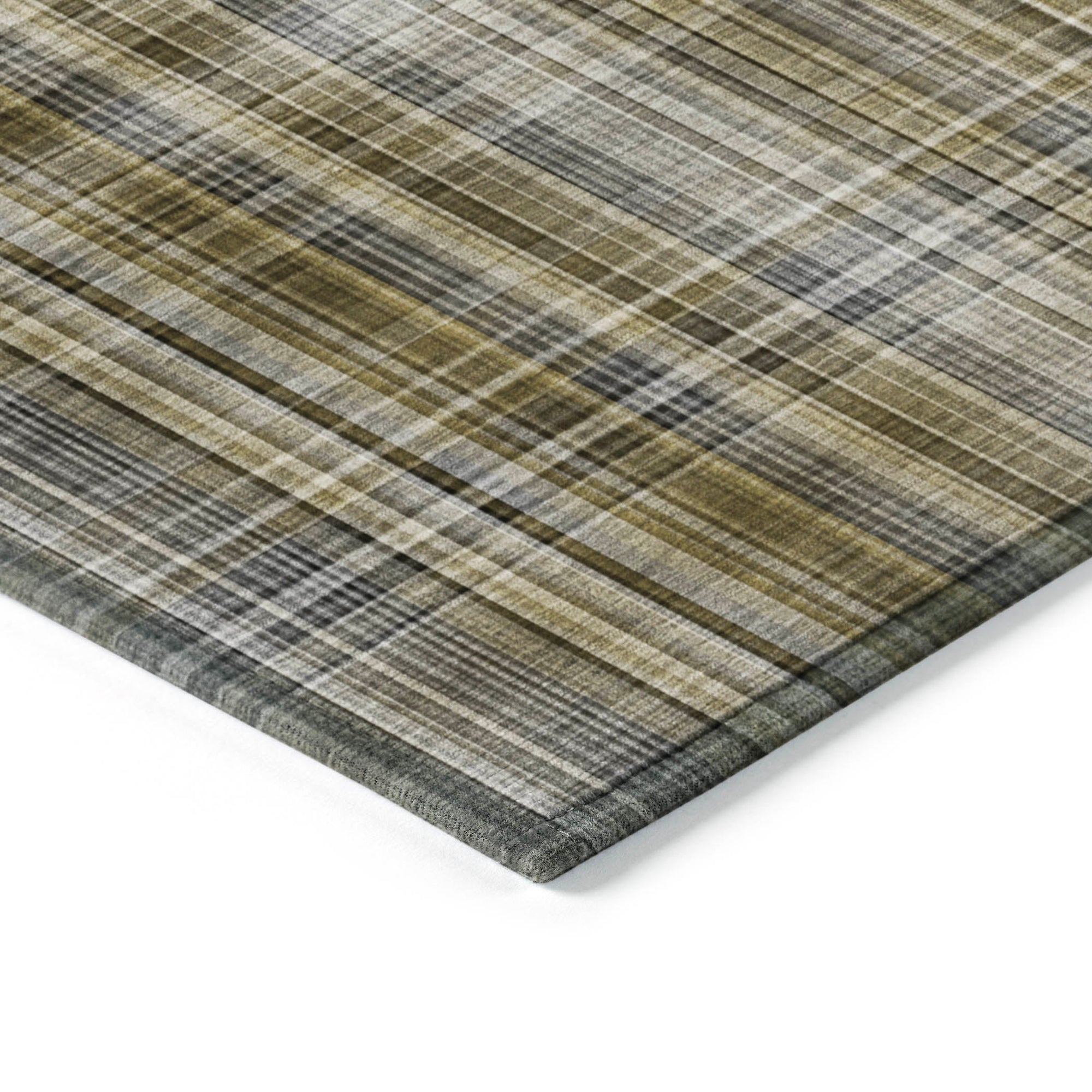Addison Rugs Plaid Brown Washable Indoor-Outdoor Rug