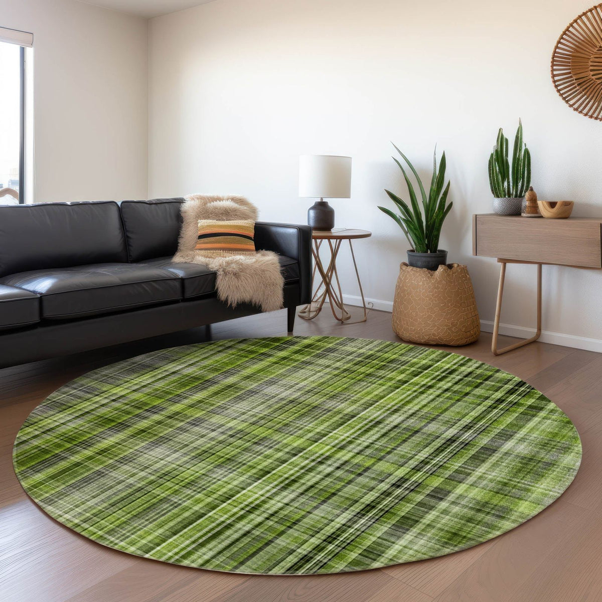 Addison Rugs Plaid Green Washable Indoor-Outdoor Rug