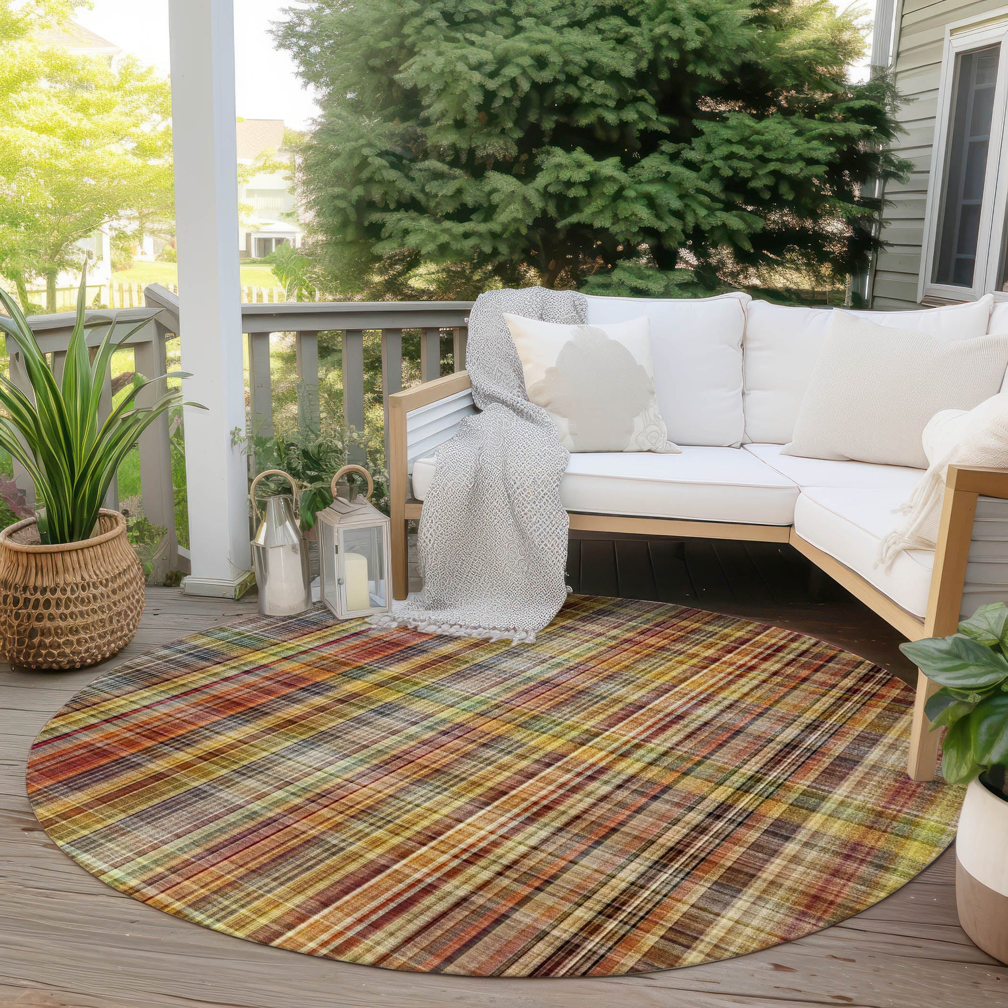 Addison Rugs Plaid Paprika Washable Indoor-Outdoor Rug