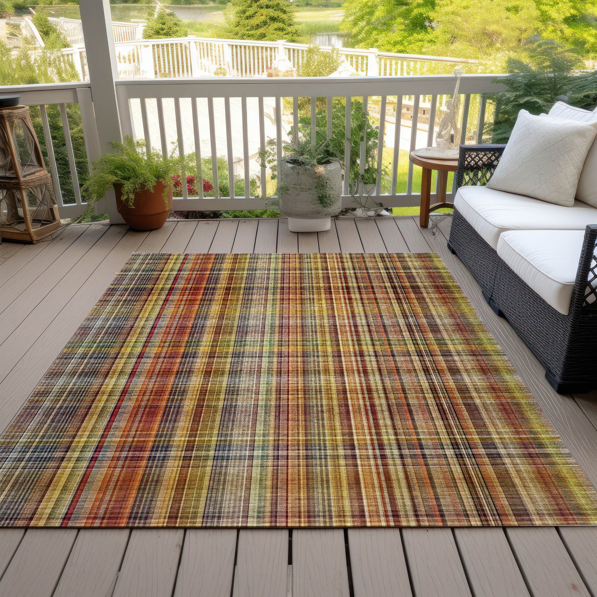Addison Rugs Plaid Paprika Washable Indoor-Outdoor Rug