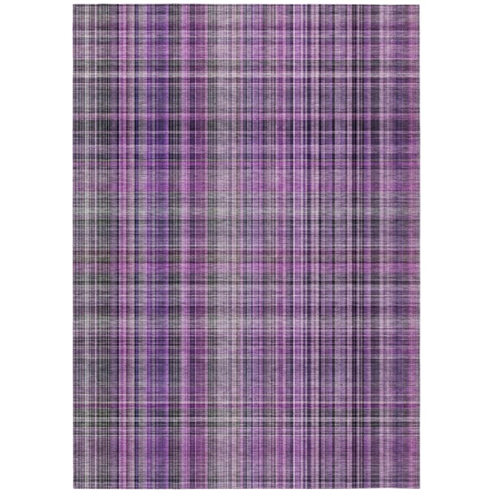 Addison Rugs Plaid Purple Washable Indoor-Outdoor Rug