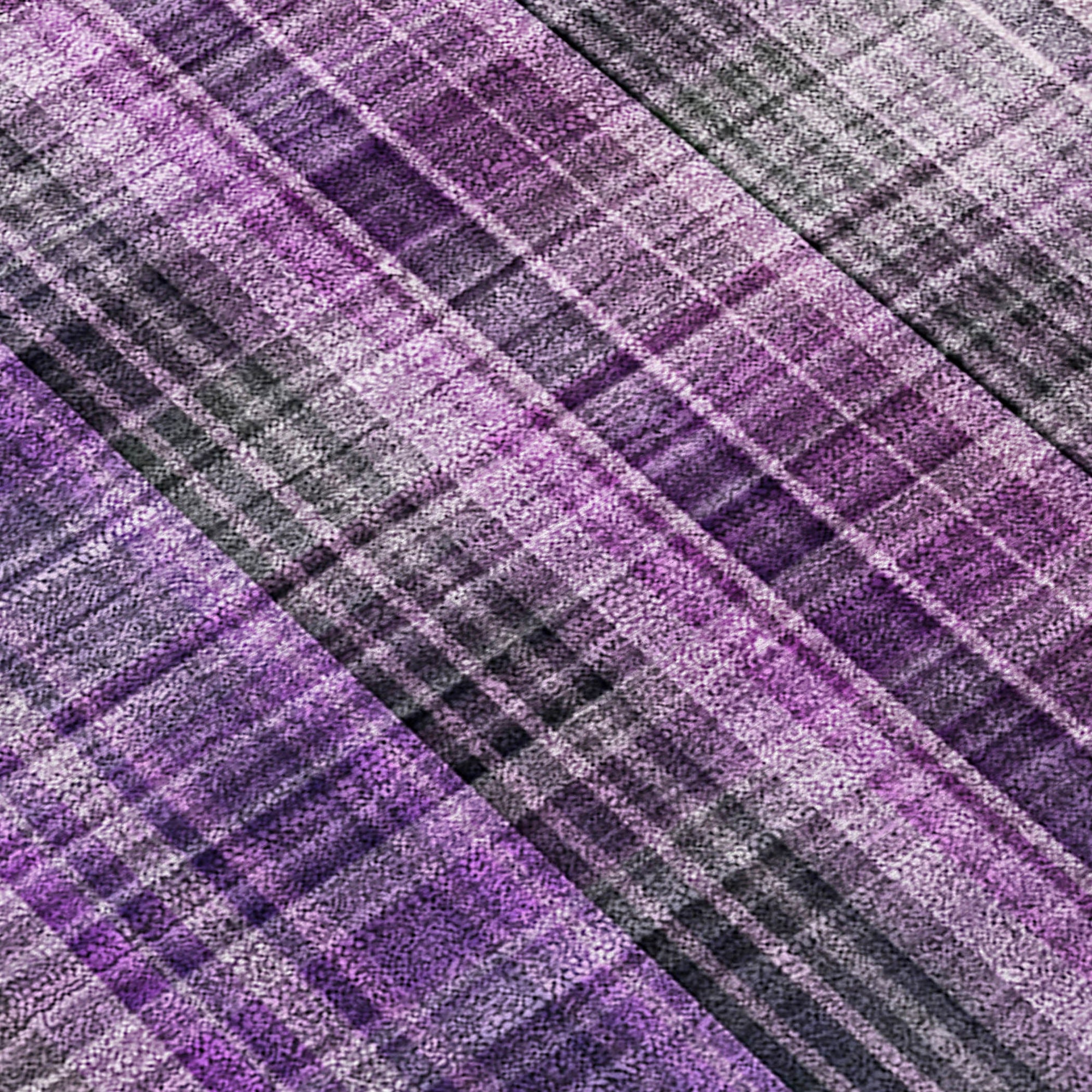 Addison Rugs Plaid Purple Washable Indoor-Outdoor Rug